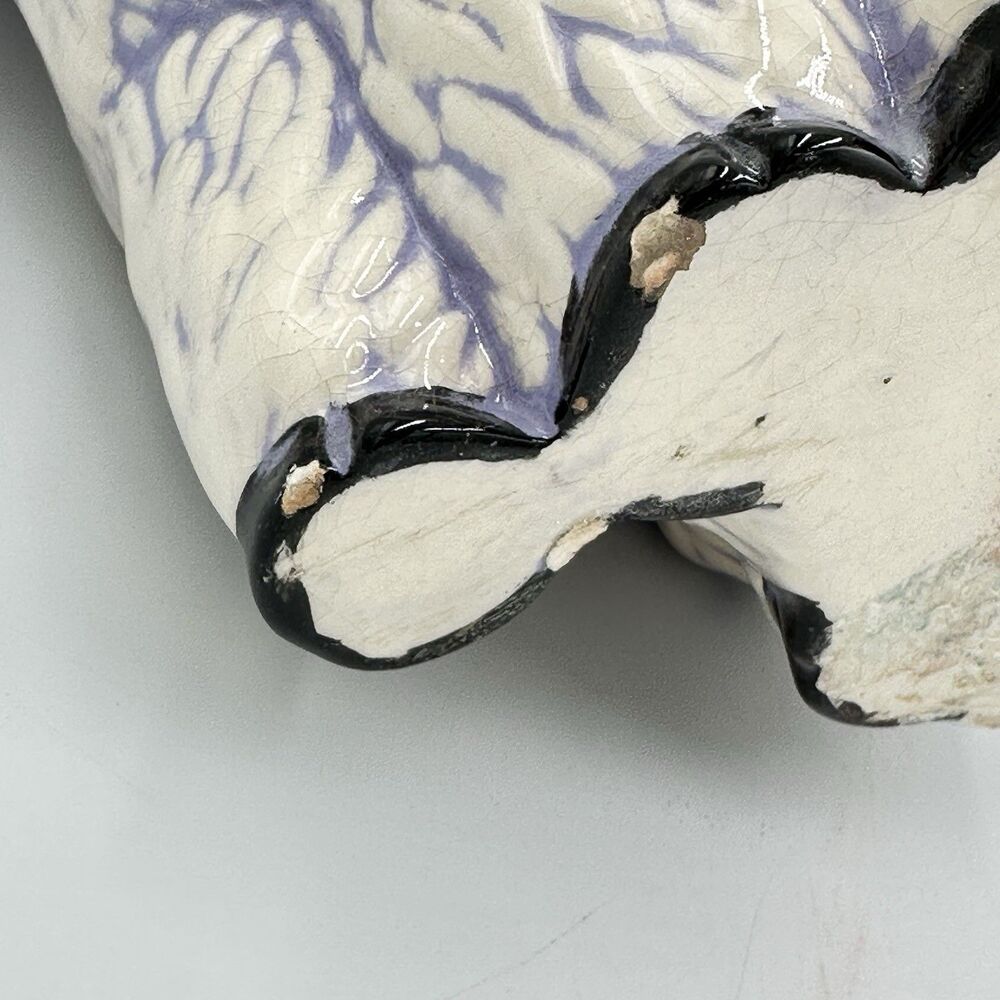Vintage Unique Ceramic Purple & White Sheep Lamb Figurine Bank Decor 8.5” - Picture 6 of 6